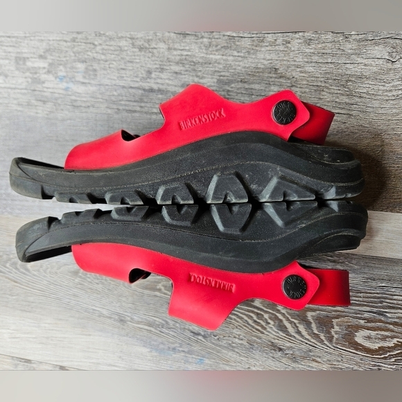 Birkenstock Mogami Birko-Flor Crimson Red + Black Footbed Size 12-12.5 - Picture 5 of 6